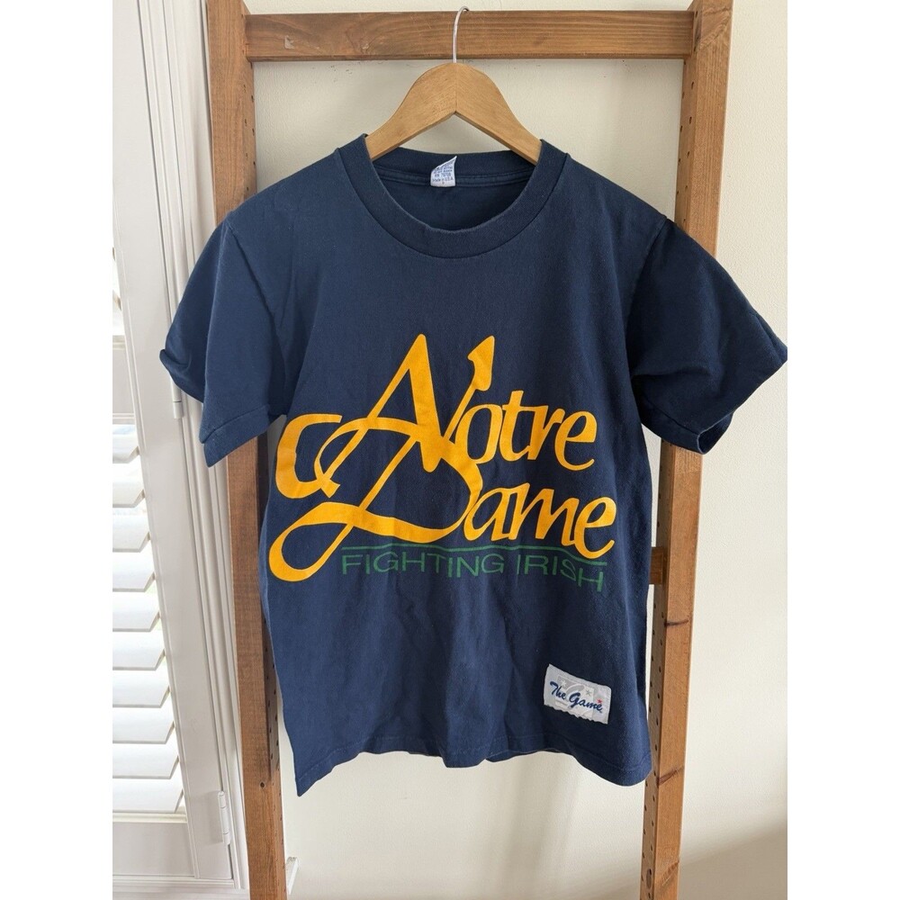 VTG Notre Dame Fighting Irish The Game T-Shirt Medium USA Made Single Stitch AOP